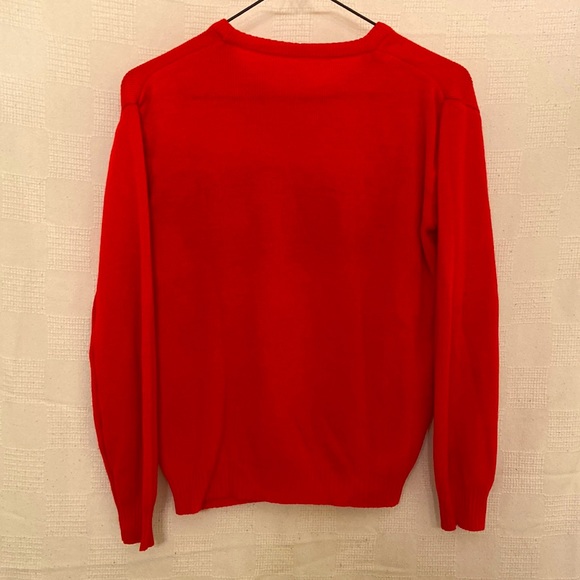 Red sweater with tufted and embroidered designs, size small - Picture 2 of 3